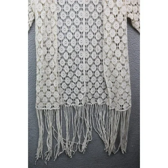 Rebellion Again Crochet Fringed Topper-XS-Cottagecore-Boho-Beachy-Cover-Up - Picture 2 of 10